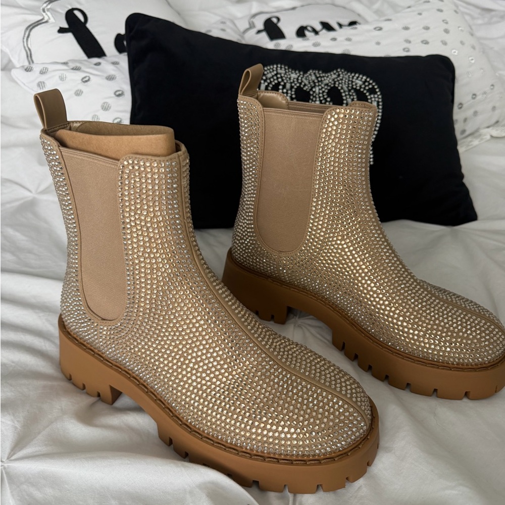 Michael Kors Gold Rhinestone Ankle Boots